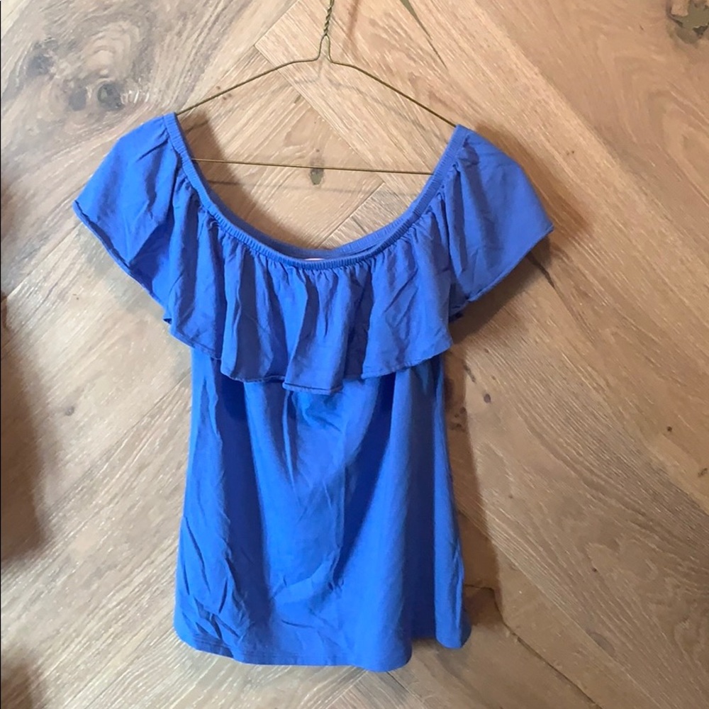 Off the shoulder ruffle Lilly Pulitzer top